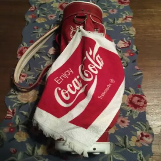 VTG BURTON COCA-COLA “ENJOY” GOLF BAG LIGHTWEIGHT With GOLF TOWEL