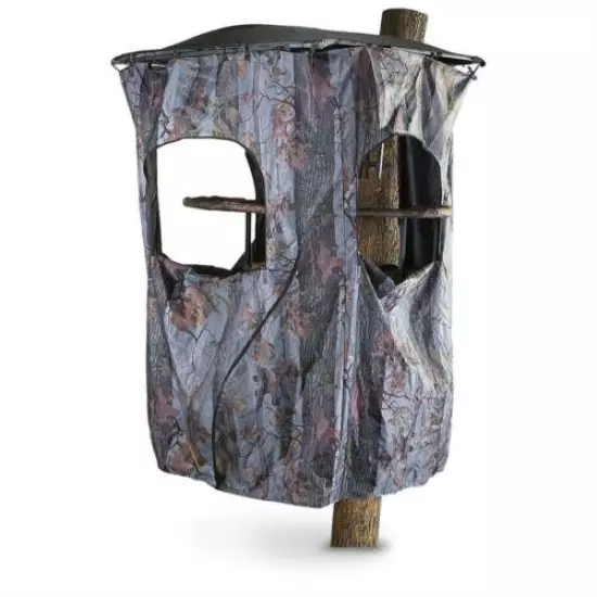 Universal Tree Stand Blind Kit Deer Hunting Big Game Camo Cover 3 Windows Stakes