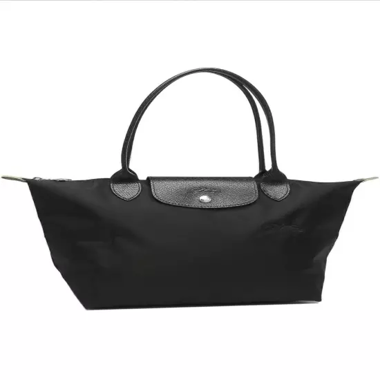 Longchamp Le Pliage NYLON Canvas & Leather Tote Women's Black, BRAND NEW