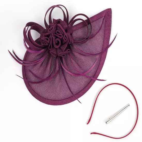 Fascinators for Women Derby Pillbox Hat Cocktail Tea Party Feather Headband