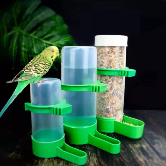 Bird Feeder, Bird Water Dispenser for Cage, 2PCS Automatic Bird Water Feeder wi