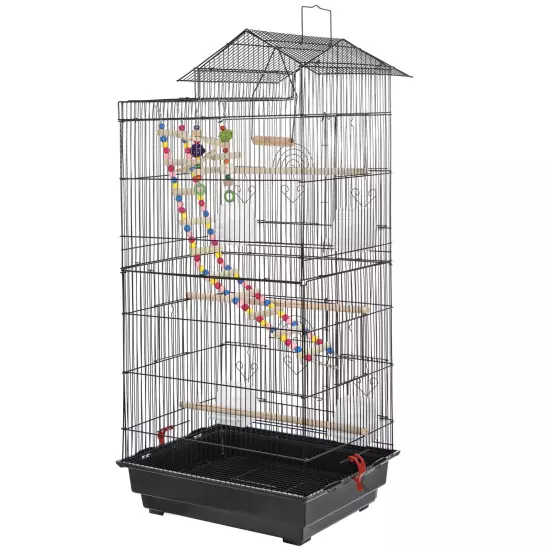 39'' Roof Top Large Parakeet Bird Cage Medium Pet House Birdcage Parrot Lovebird