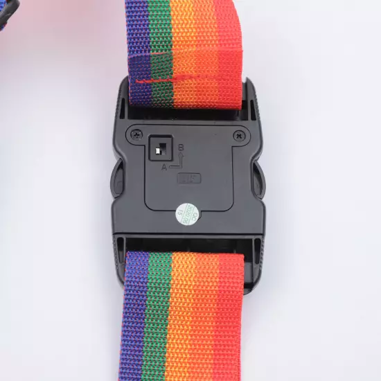 2Pcs Luggage Straps Suitcase Belt With Combination Lock TSA Approved Rainbow 