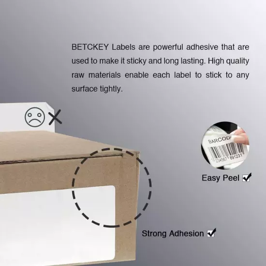 BETCKEY - 1.25" x 1" (32 mm x 25 mm) 1.25 in x 1 in, Black on White 