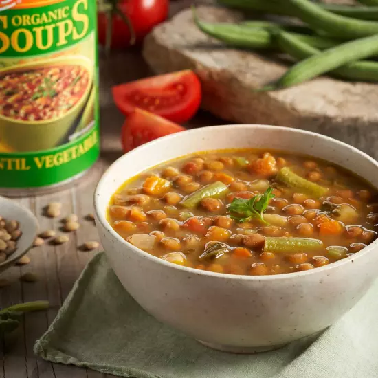 Amy’s Soup, Vegan Light in Sodium Lentil Vegetable Soup, Gluten Free, Made Wi...