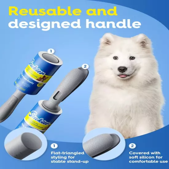 Lint Rollers for Pet Hair, 4 x 110 Extra Sticky Sheets, Pet Hair Roller for C...