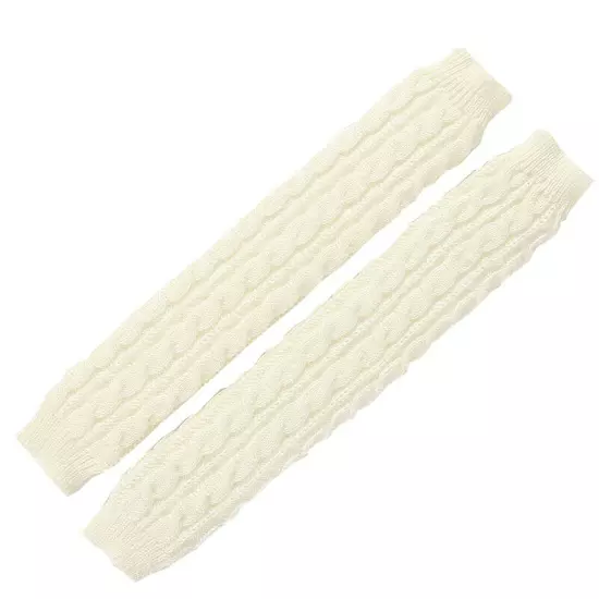 Women Long Half Finger Fingerless Gloves Arm Hand Warmer Knitted Mittens Winter