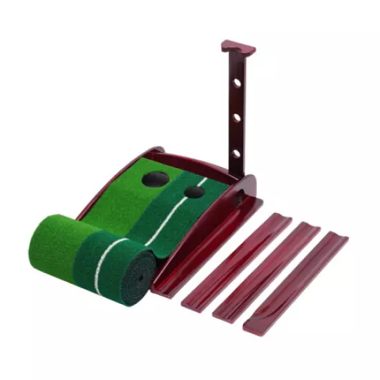 Adult Golf Putting Green Practice Mat W/ Auto Ball Return Portable Training Aid