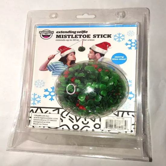 Bigmouth Extending 30" Selfie Mistletoe Stick Merry Christmas Party Gag Gift New