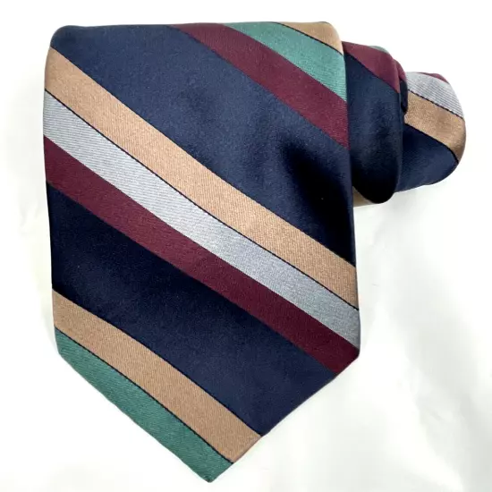 Oleg Cassini Striped Colorful Necktie Silk Repp Tie 3.8" x 58"