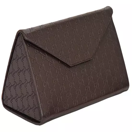 GUCCI Sunglasses Case GG Guccissima Triangle Folding Brown