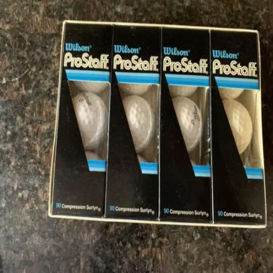 Set of 12 Wilson ProStaff Golf Balls Vintage 90 Compression Surlyn NOS USA Nice!