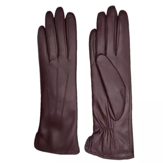 Women's Sheepskin Leather Full Lined Rabbit Fur Gloves