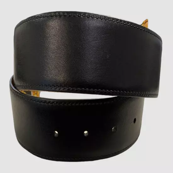 Versace Men's Black Reversible Leather Belt Strap Size 32