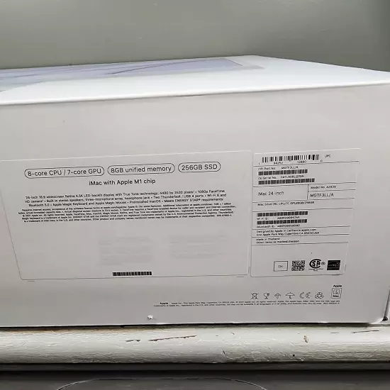 Apple iMAC 24 Inch M1 2021 Silver OEM Empty Box Only Model A2439