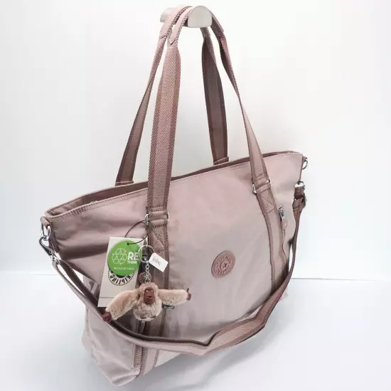 Kipling Skyler Large Shoulder Bag Zip Tote TM5601 Polyamide Dusty Taupe $139 NWT