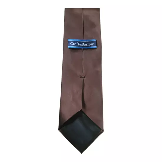 Croft & Barrow Men's Neck Tie 100% Silk 57" L 3.75" W Brown