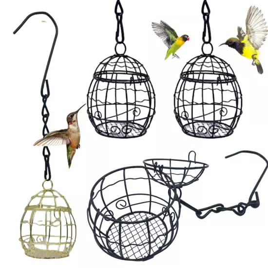 Outdoor Birdcage Bird Feeder Bird Feeding Station With Chain DIY Durable Simple➳