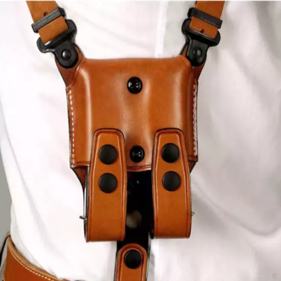 Fits Kimber Carry II 45 ACP 4”BBL Leather Shoulder Holster Double Mag #1468# RH