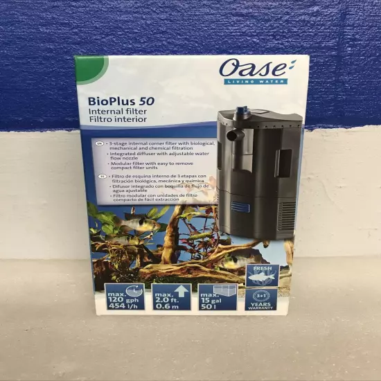 Oase Bioplus 50 Internal Corner Filter 120 GPH Fresh Water 55152 New Sealed