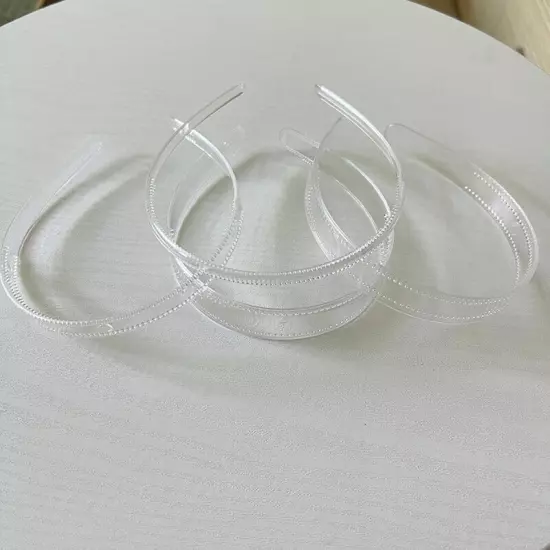 Clear Plastic Headbands With Teeth Plain Transparent Hairbands For DIY Women