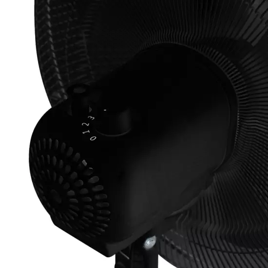 Pedestal Fan 40cm Black 3 Speed Starke with Tilt & Oscillating Adjustable Height