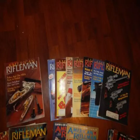 LOT OF 48 VINTAGE AMERICAN RIFLEMAN MAGAZINES 1987 - 2004 GUN