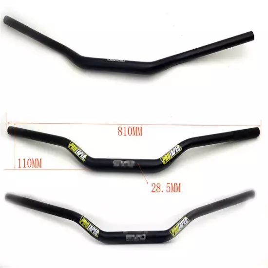 Handlebar PRO Taper Pack Fat Bar 1-1/8" Bike Moto Handlebar 810mm length 28.5mm