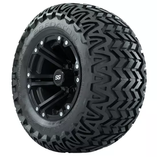 Set of 4 GTW 12" Specter Matte Black Wheels on 23" Predator All Terrain Tires