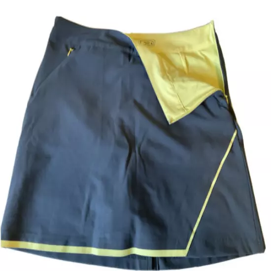 SLAZENGER ASYMMETRICAL WOVEN GOLF SKORT,SLASH ZIP POCKETS,BACK POCKETS,LOGO,SZ.8