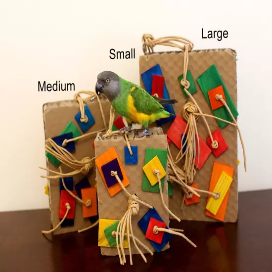 Cardboard Shreddy Parrot Toy (Pick a Size) Shreddable Cardboard Toy 