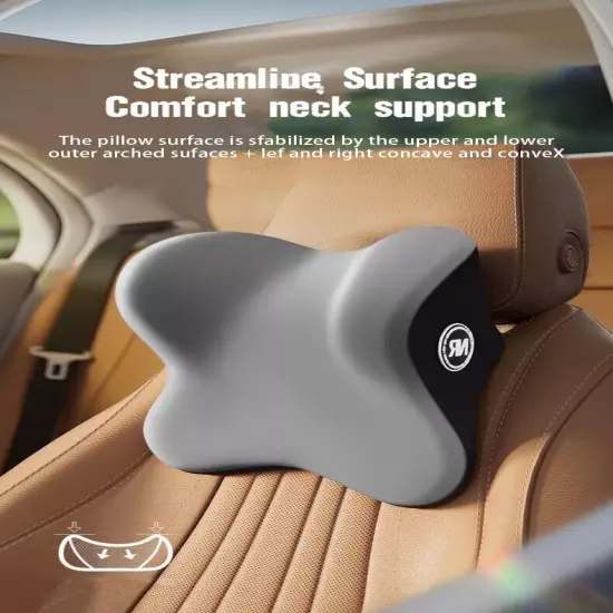 Car Headrest Lumbar Support Cushion Memory Foam Cushion Backrest Neck Pillow