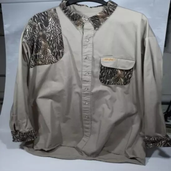 Feather Flage Ducks in a Row Hunting Long Sleeve Buttoned Shirt 56