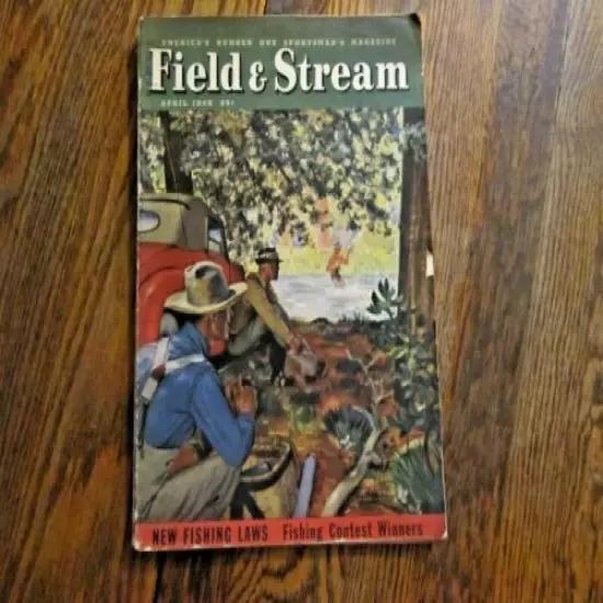 Field and Stream Magazine April 1948 Vintage Issue- Free Shipping!