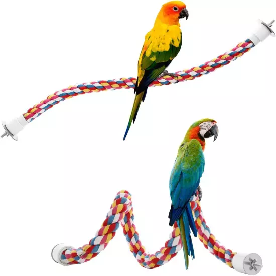 Bird Rope Perches,Parrot Toys 21 Inches Rope Bungee Bird Toy (21 Inches)[1 Pack]