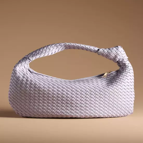 Melie Bianco Brigitte Large Satchel Recycled Vegan Woven Knot Bag Anthropologie!