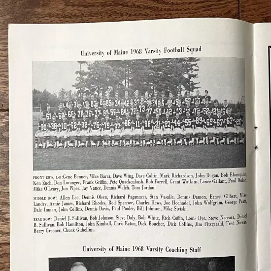 Vintage 1963 College Football Program - New Hampshire / Maine