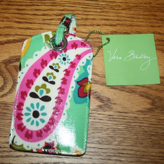 Vera Bradley LUGGAGE TAG laminated travel suitcase ID case gift card holder NEW