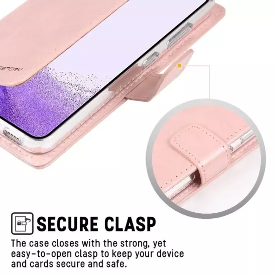 Mercury Moon Diary Cover Rose Gold+3D Curved UV Screen Protector For Samsung S23