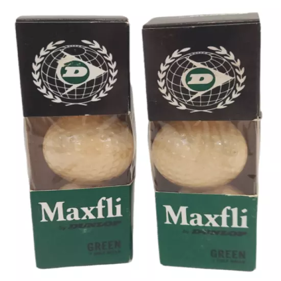 2 Boxes Sleeves Maxfli Dunlop GREEN DOT Vintage 6 Golf Balls NEW IN BOX Rare