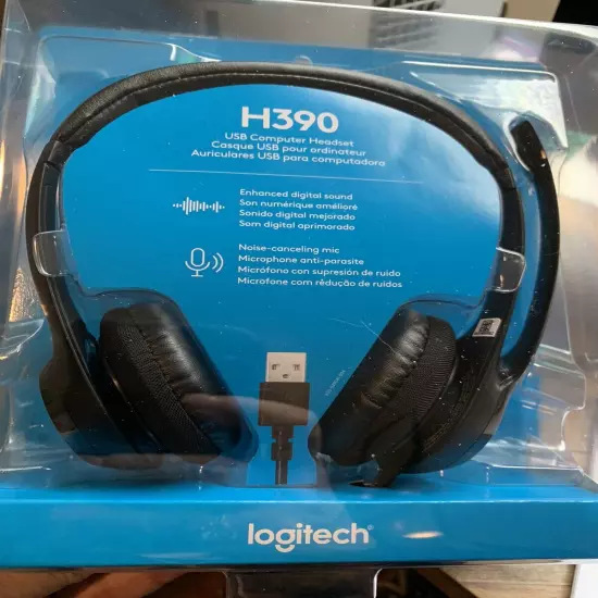 Logitech H390 Wired Headset for PC/Laptop Stereo Headphones w/ Noise Cancelling