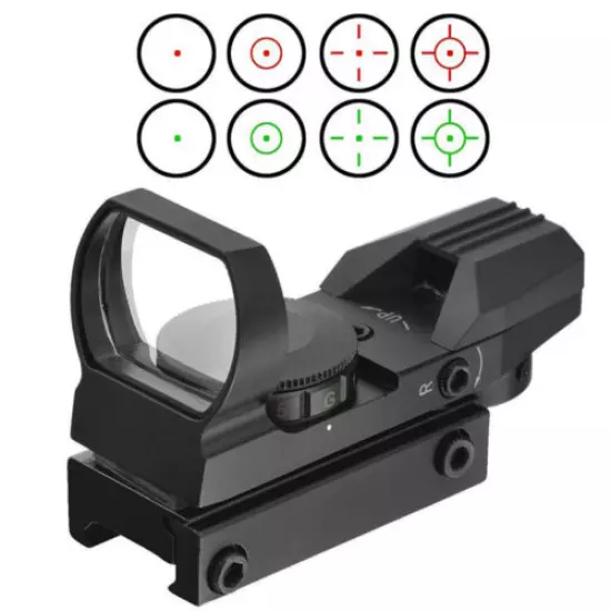 20mm Rail 4 Reticle Red Green Dot Sight Reflex Holographic Scope Tactical Optics