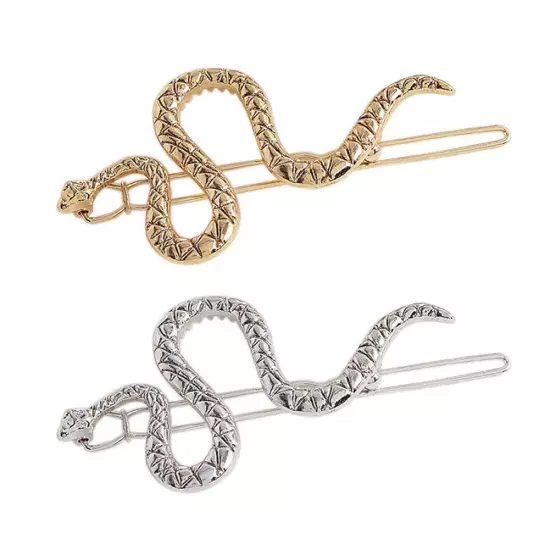 Silvery Snake Hairpin for Woman Gold/Silver Color Metal Snake Hair M4M4 ξ{