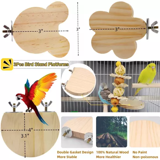 8 PCS Bird Cage Accessories Parakeet Toys Bird Supplies Parrot Perches Swings...