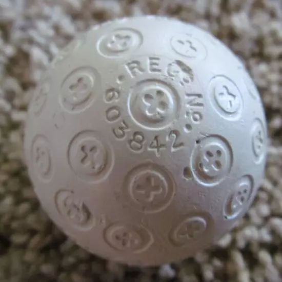 RARE VINTAGE "WHITE FLYER" GOLF BALL-REPAINTED-CIRCLES WITH A CROSS INSIDE