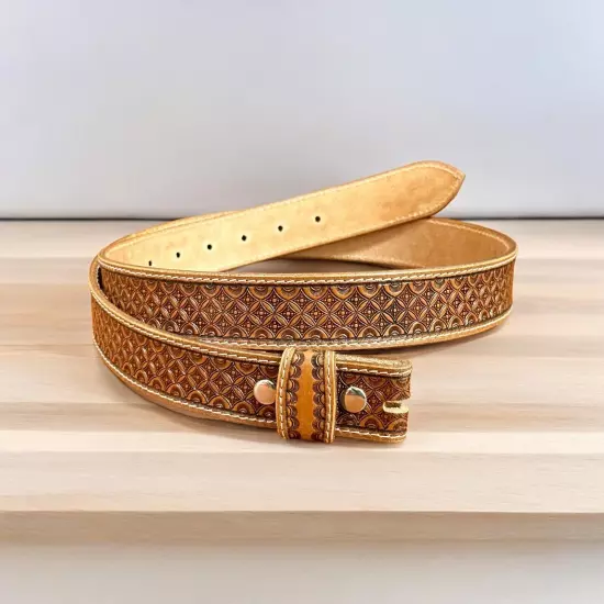 Western Belt Handmade Strap Men's Full Grain Leather No Buckle Cowboy Rodeo Belt