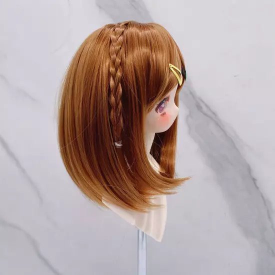 Short hair bangs High Temperature Fiber BJD Doll Wig for 1/3 1/4 1/6 size brown