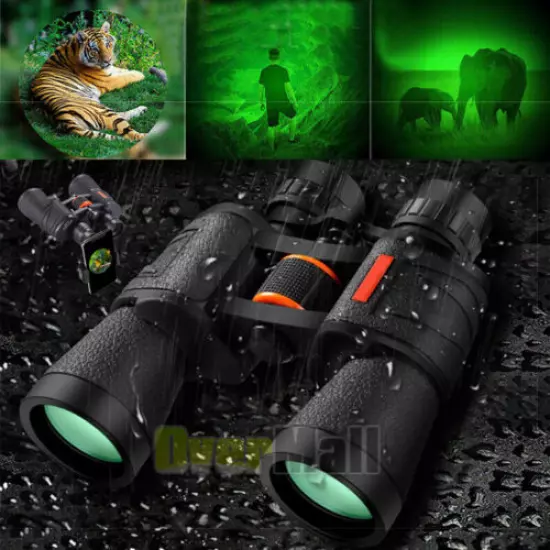 20X50 Day/Night Vision Binoculars Waterproof Telescopes Coordinates Hunting+Clip