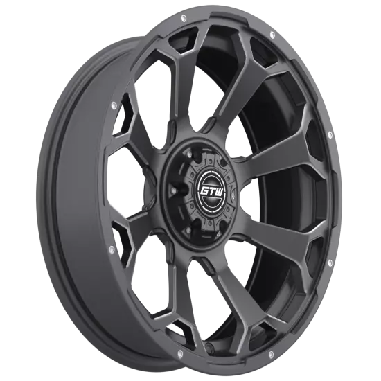 GTW 15x7 Matte Gray Aluminum Golf Cart Wheel | 3:4 Offset | 4x4 (101.6mm)