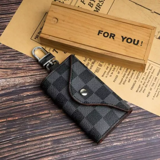 Genuine Leather Key Holder Case Keychain Pouch Bag Car Wallet Key Ring Unisex'